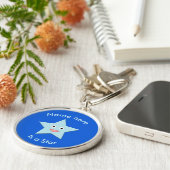 Aangepaste Sleutelhanger voor Bright Blue Celebrat (Zijkant)