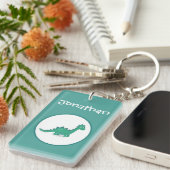 Aangepaste sleutelhanger voor de rechthoekige dino (Voorkant Rechts)