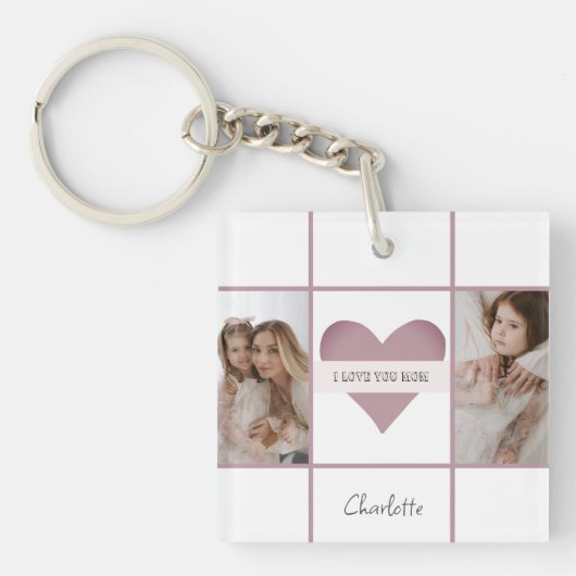 Aangepaste Sleutelhanger voor mama - I Love You De (voorkant)