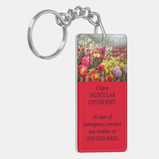 Aangepaste Sleutelhanger voor medische waarschuwin (Voorkant Links)