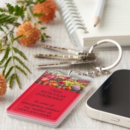 Aangepaste Sleutelhanger voor medische waarschuwin (Voorkant Rechts)