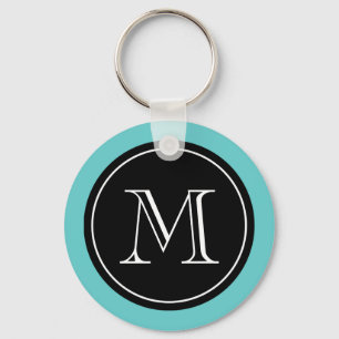 Aangepaste sleutelhanger voor monogram Turquoise