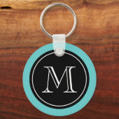 Aangepaste sleutelhanger voor monogram | Turquoise (Voorkant)