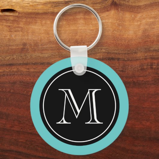 Aangepaste sleutelhanger voor monogram | Turquoise (Voorkant)