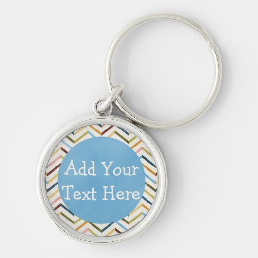 Aangepaste Sleutelhanger voor MultiColor Chevron (Voorkant)