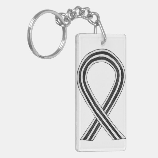 Aangepaste Sleutelhanger voor wit en zwart bewustz (Voorkant Links)