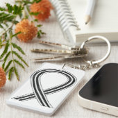 Aangepaste Sleutelhanger voor wit en zwart bewustz (Voorkant Rechts)
