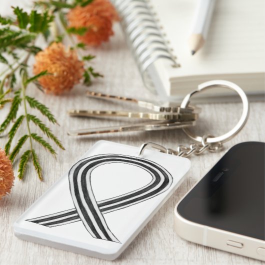 Aangepaste Sleutelhanger voor wit en zwart bewustz (Voorkant Rechts)
