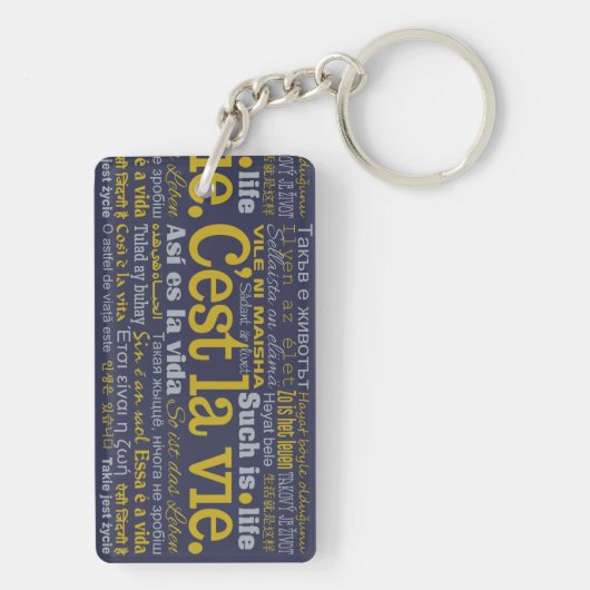 Aangepaste sleutelketen C'est La Vie Sleutelhanger (achterkant)