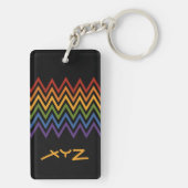 aangepaste sleutelketen Rainbow Chevron Pattern Sleutelhanger (achterkant)