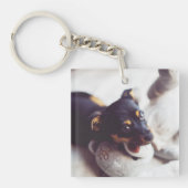 Aangepaste sleutelketen voor dubbelzijdige puppy D Sleutelhanger (Voorkant)