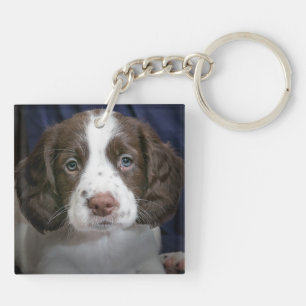 Aangepaste sleutelketen voor dubbelzijdige puppy D Sleutelhanger