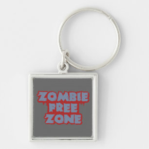 Aangepaste sleutelketen Zombie Free Zone Sleutelhanger