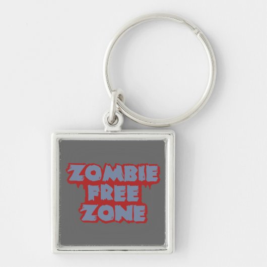 Aangepaste sleutelketen Zombie Free Zone Sleutelhanger (Voorkant)