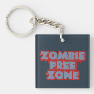 Aangepaste sleutelketen Zombie Free Zone Sleutelhanger