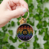 aangepaste sleutelketens van Rainbow Chevron Patte Sleutelhanger (Hand)
