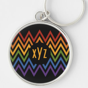 aangepaste sleutelketens van Rainbow Chevron Patte Sleutelhanger