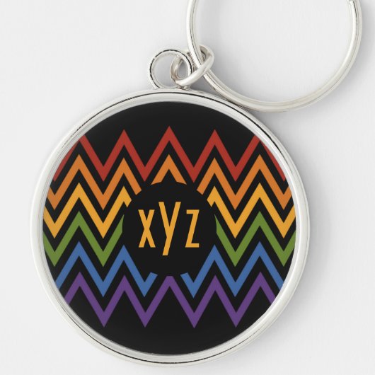 aangepaste sleutelketens van Rainbow Chevron Patte Sleutelhanger (Voorkant)