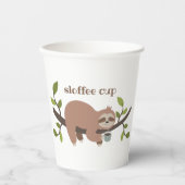 Aangepaste Sloffee Luiaard Papieren Beker (Voorkant)