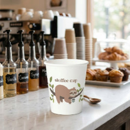 Aangepaste Sloffee Luiaard Papieren Beker