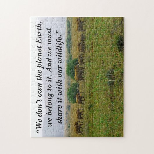 Aangepaste slogan / behoud olifant berg legpuzzel (Verticaal)