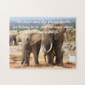 Aangepaste slogan/behoud olifant broers en zussen legpuzzel (Horizontaal)