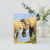 Aangepaste slogan / behoud olifant liefde feestdagenkaart (Staand voorkant)