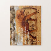 Aangepaste Slogan/Behoud olifant Moeder & Kalf Legpuzzel (Verticaal)