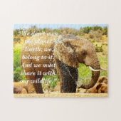 Aangepaste slogan / behoud olifant splash legpuzzel (Horizontaal)