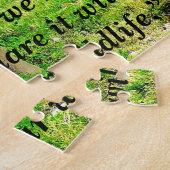 Aangepaste Slogan/Behoud Rhino Moeder & Kalf Legpuzzel (Zijkant)