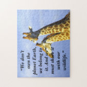 Aangepaste slogan/Conservation Giraffe Lookout Legpuzzel (Verticaal)