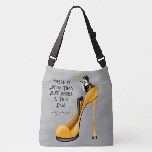 Aangepaste Slogan Modieuze Dame in Stiletto Crossbody Tas (Voorkant)