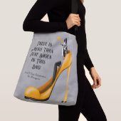 Aangepaste Slogan Modieuze Dame in Stiletto Crossbody Tas (Dichtbij)