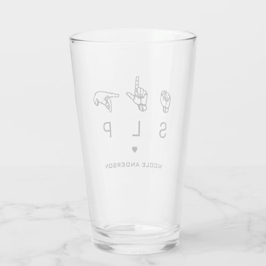 Aangepaste SLP Speech Language Patholoog ASL Glas (Achterkant)