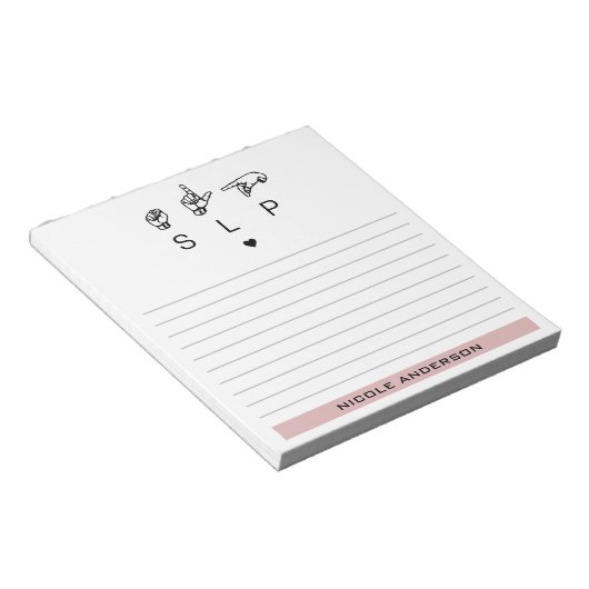 Aangepaste SLP Speech Language Patholoog ASL Notitieblok (Schuin)