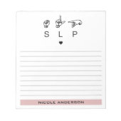 Aangepaste SLP Speech Language Patholoog ASL Notitieblok (Voorkant)