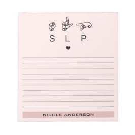 Aangepaste SLP Speech Language Patholoog ASL Notitieblok
