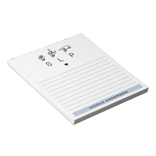 Aangepaste SLP Speech Language Patholoog ASL Notitieblok (Schuin)