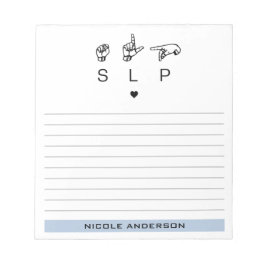 Aangepaste SLP Speech Language Patholoog ASL Notitieblok