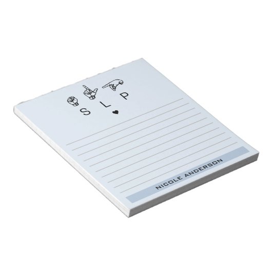 Aangepaste SLP Speech Language Patholoog ASL Notitieblok (Schuin)