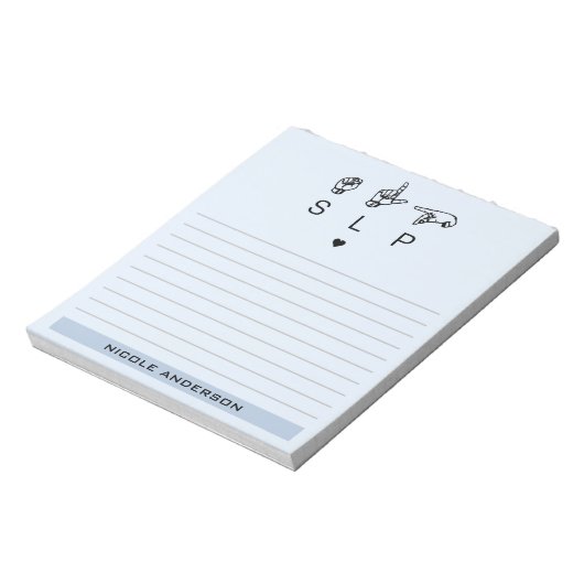 Aangepaste SLP Speech Language Patholoog ASL Notitieblok (Linkerzijde)