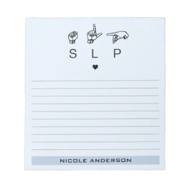Aangepaste SLP Speech Language Patholoog ASL Notitieblok