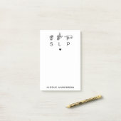 Aangepaste SLP Speech Language Patholoog ASL Post-it® Notes (Op bureau)