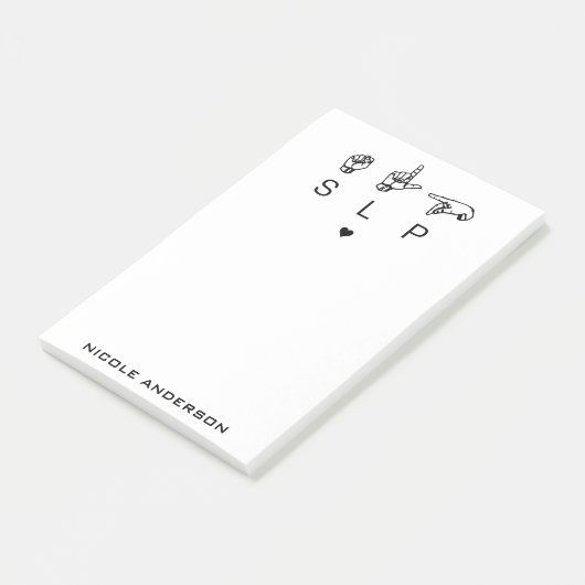 Aangepaste SLP Speech Language Patholoog ASL Post-it® Notes (Schuin)