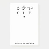 Aangepaste SLP Speech Language Patholoog ASL Post-it® Notes (Voorkant)