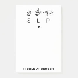 Aangepaste SLP Speech Language Patholoog ASL Post-it® Notes