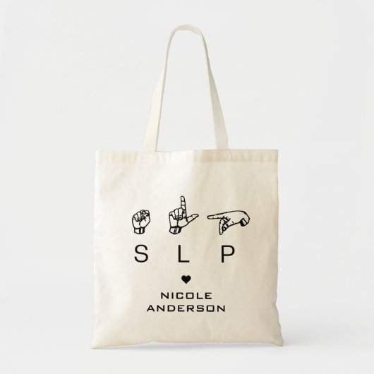 Aangepaste SLP Speech Language Patholoog ASL Tote Bag (Voorkant)