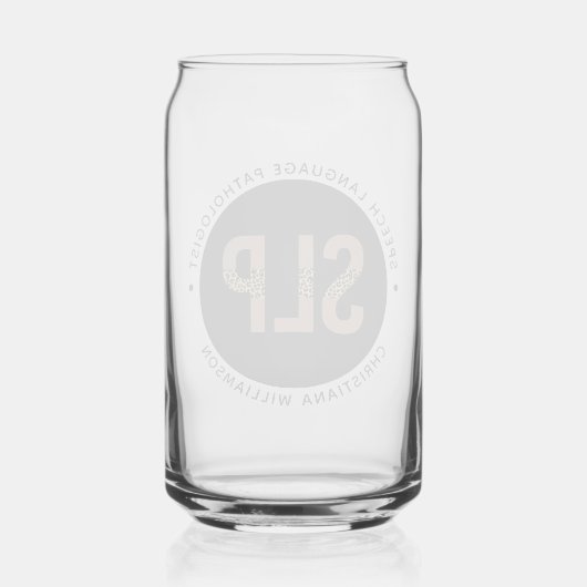 Aangepaste SLP Speech Pathologist Leopard Print Gi Blikvorm Glas (Achterkant)