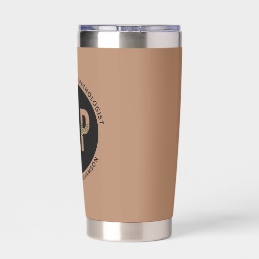 Aangepaste SLP Speech Pathologist Leopard Print Gi Geïsoleerde Drinkbeker (Achterkant)