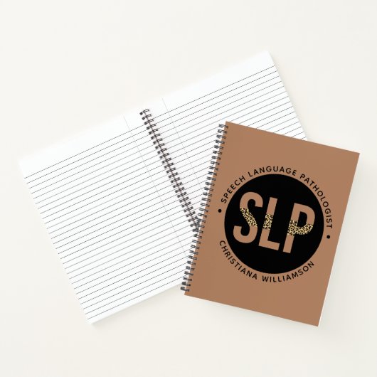 Aangepaste SLP Speech Pathologist Leopard Print Gi Notitieboek (Binnen)